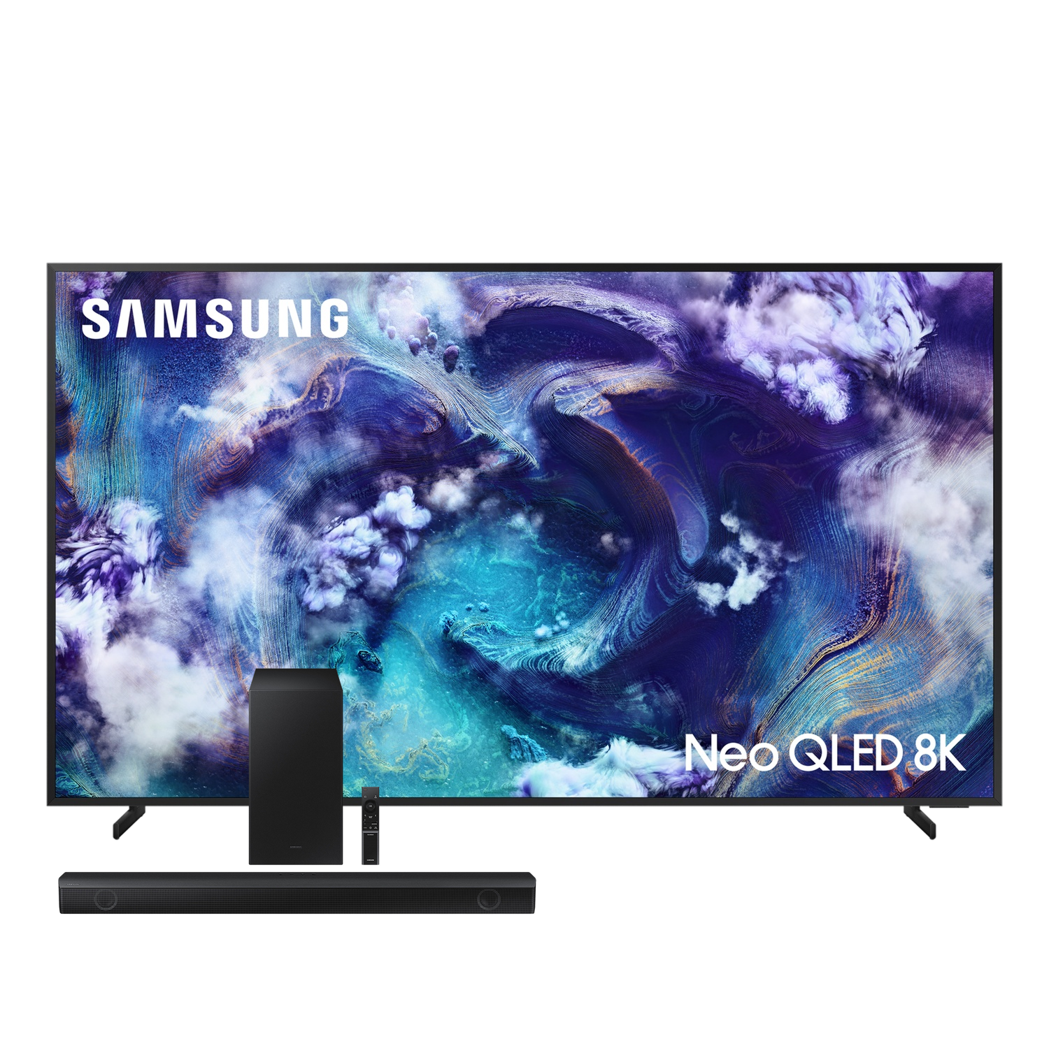 Conjunto Smart TV Samsung 65” 8K Neo QLED QN65QN900 120Hz + Soundbar HW-Q600C 360W Dolby Atmos
