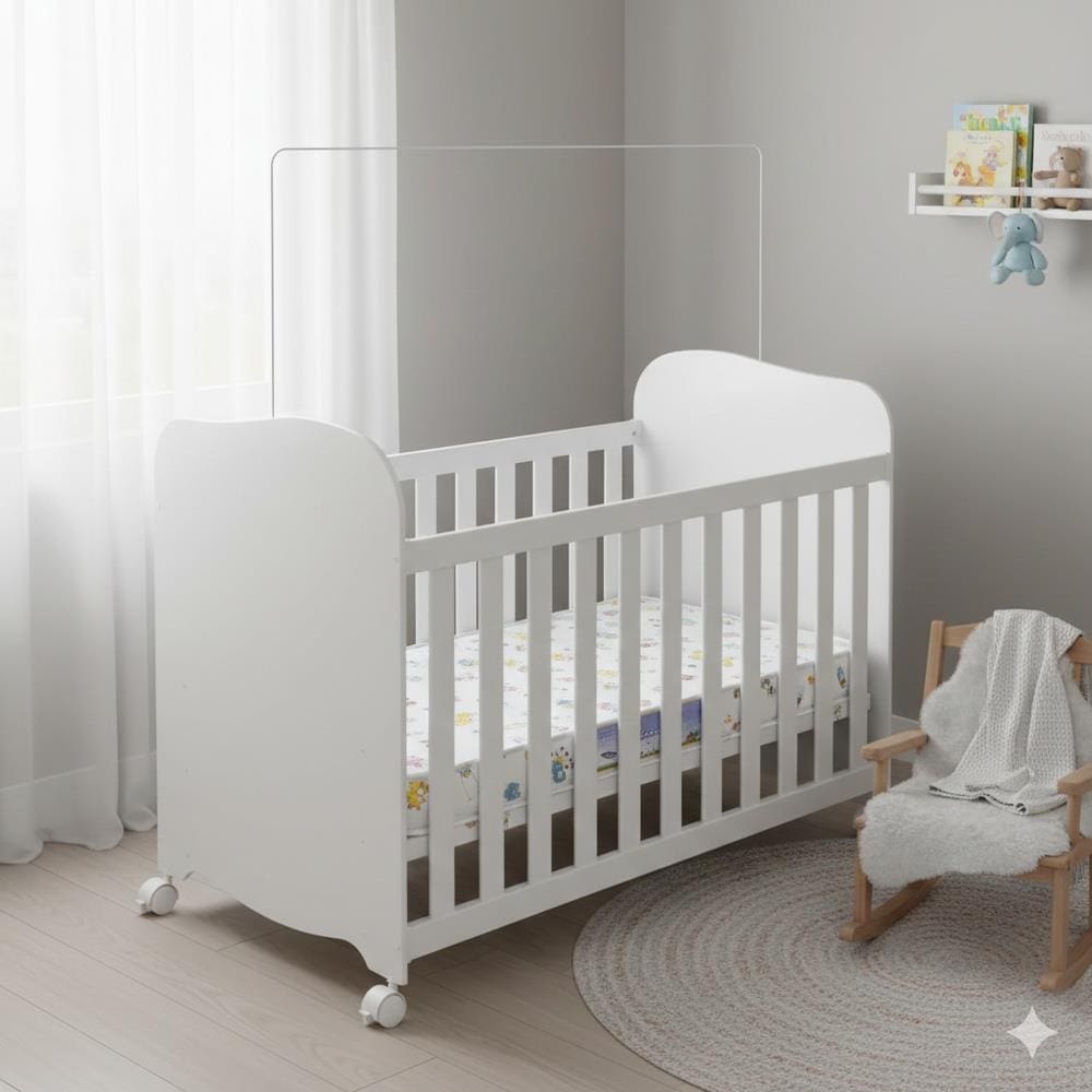 Berço Americano Peroba Móveis Duda com Colchão Herval Baby Encanto