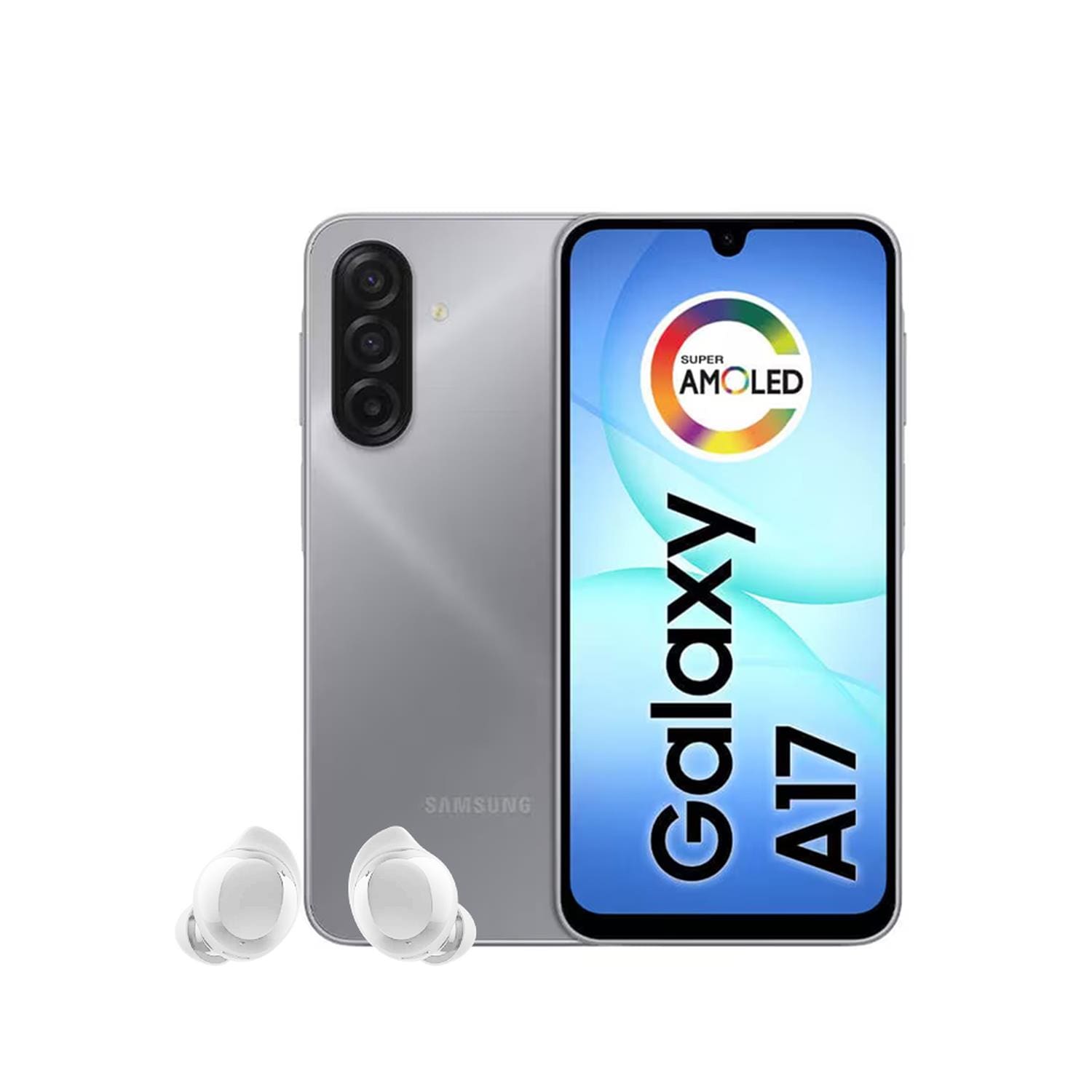 Smartphone Samsung Galaxy A17 5G Tela 6.7” 256GB Câmera Tripla 50MP Cinza + Galaxy Buds Core Bluetooth Branco