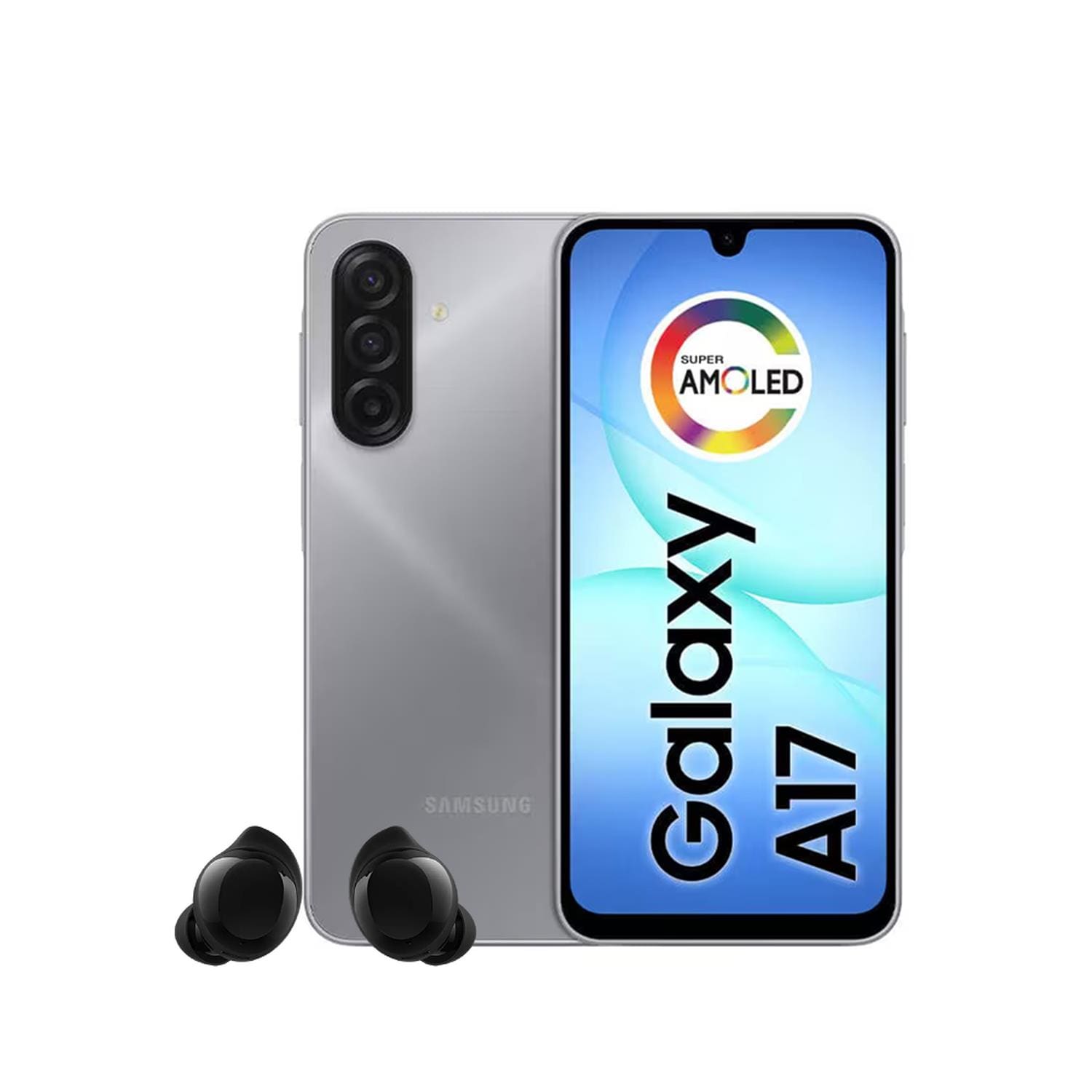 Smartphone Samsung Galaxy A17 5G Tela 6.7” 256GB Câmera Tripla 50MP Cinza + Galaxy Buds Core Bluetooth Preto
