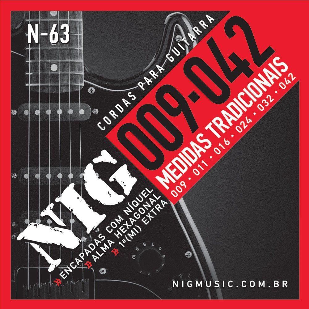 Encordoamento Para Guitarra 009 N63 Nig