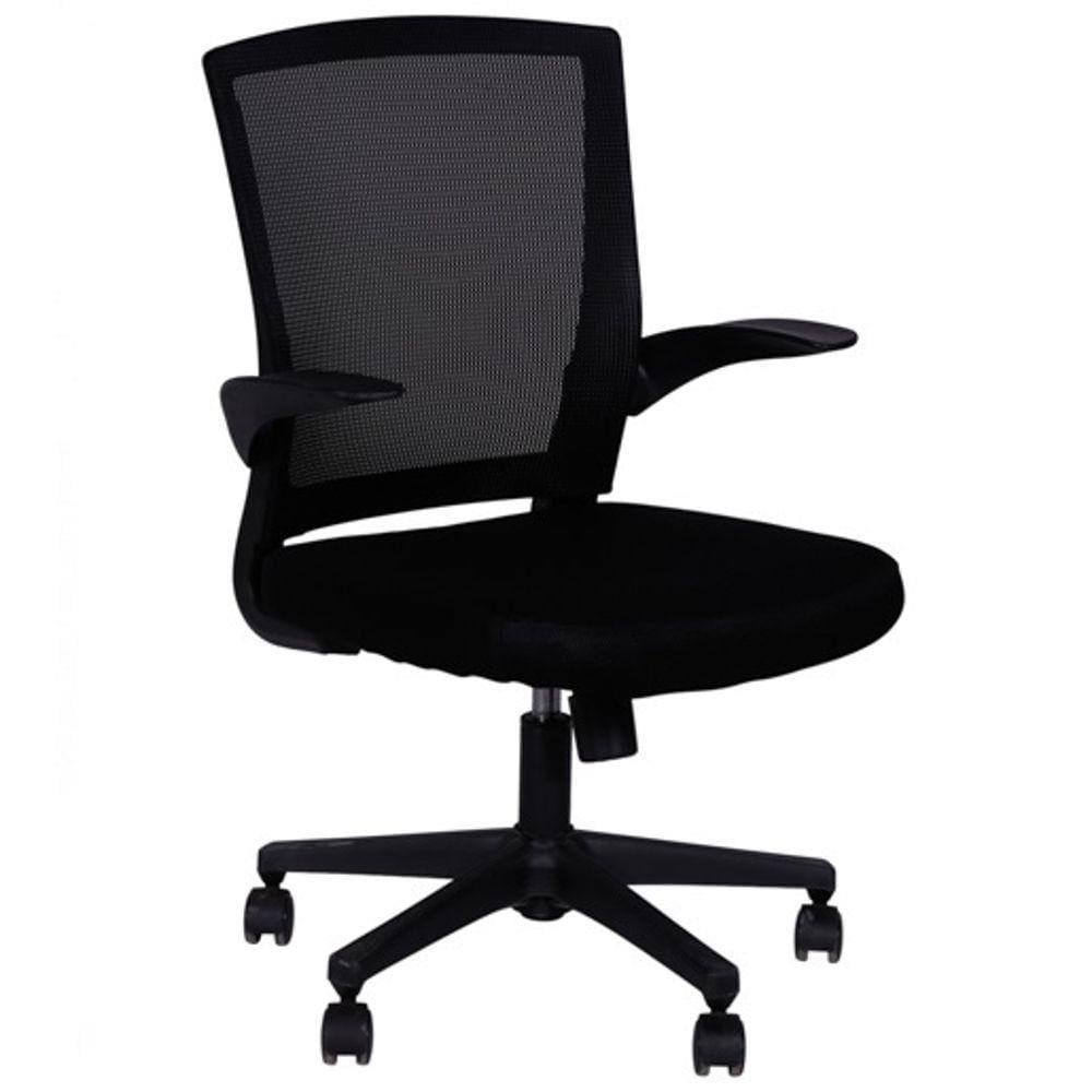 Cadeira Office Giratória Braço Reclinável Com Base Nylon 3314 - Preta