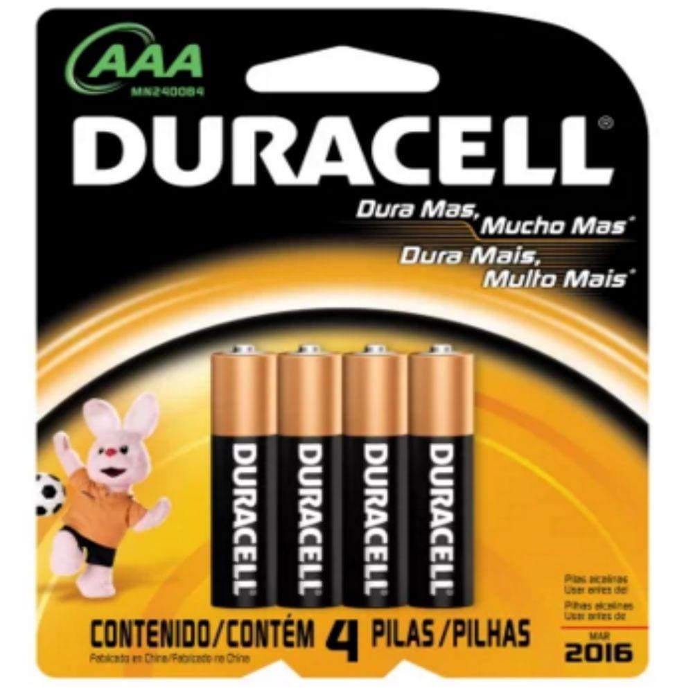 Pilha Alcalina Palito AAA com 4 Unidades - Duracell