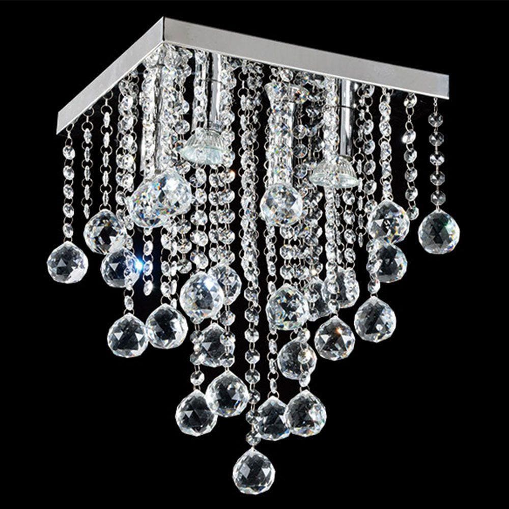 Lustre Classic com Adornos em Acrílico de Alto Brilho - Cor Cristal