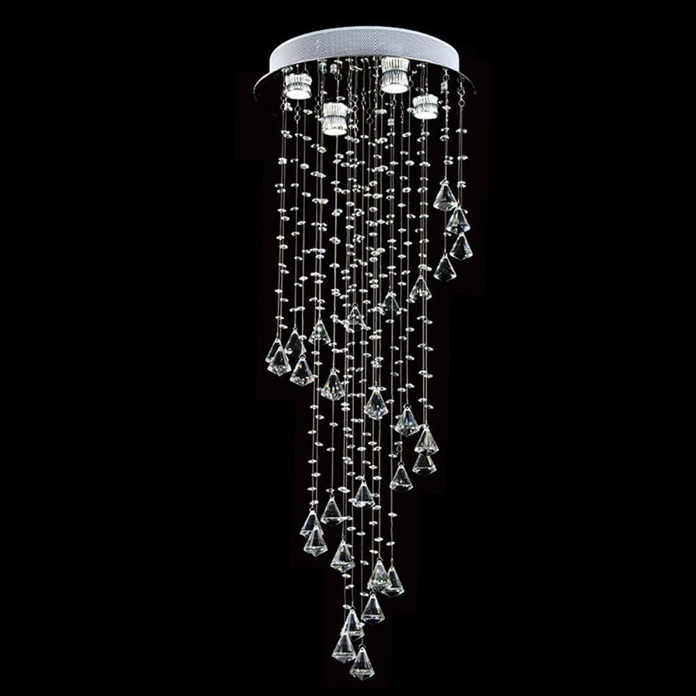 Lustre Waterfall com Adornos em Acrílico de Alto Brilho - Cor Cristal