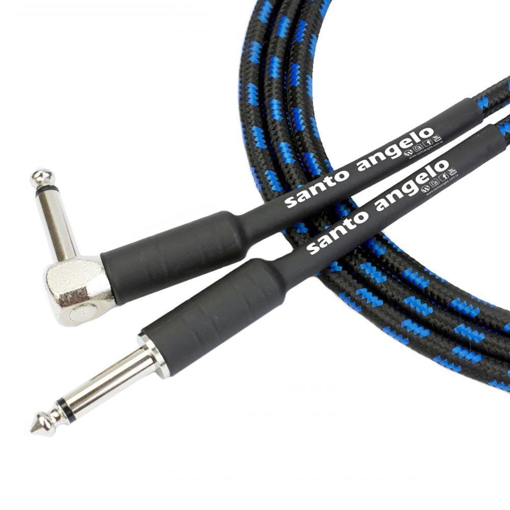 Cabo De Guitarra Santo Angelo ANGL L Têxtil 15 FT 4,57 Metros P10 / P10 90 Graus Preto