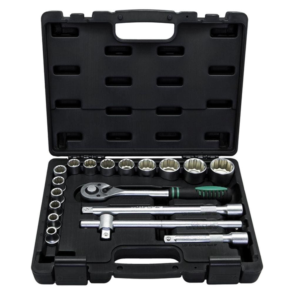 Kit Chave Catraca Soquetes 1/2 10 a 32mm Aço CR-V 18 Peças 135779 Stels