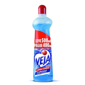 Limpador VEJA para Vidros Vidrex Cristal com Álcool Squeeze 500ml