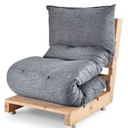 Futon Dobrável de Espuma Solteiro Grafite - Emcompre