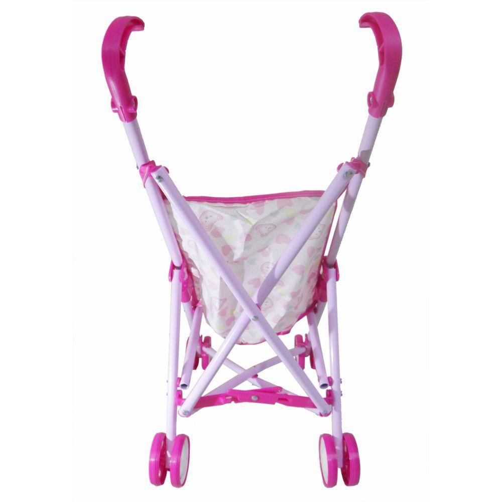 Carrinho Para Boneca Passeio Carro Brinquedo Menina Rosa