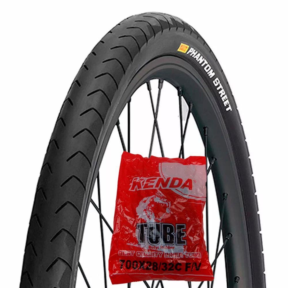 Pneu Bicicleta 700 X 32 Pirelli Phantom Street Serve em MTB ARO 29 + Camara Kenda Bico Fino 700 X 28/32