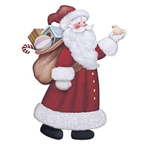 Aplique Decoupage em Papel e MDF Papai Noel e Pássaro APMN8-060 - Litoarte
