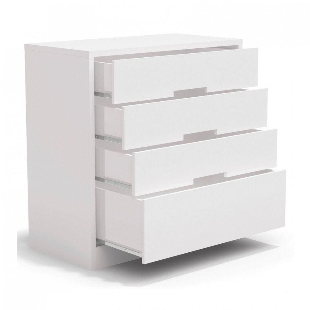 Cômoda Branca S824-BR Branco 3 Gavetas e 1 Gavetão - Kappesberg - S824-BR