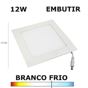 Painel Plafon Led 12W 17Cm Embutir 5500K Evoled