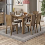 Mesa de Jantar com 6 Cadeiras Maris Madesa Rustic/Pérola