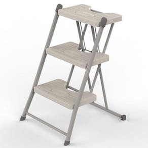 Escada de Aço Inox com 3 Degraus Anodilar Cinza 63 X 41 Cm - 23448