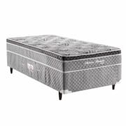 Cama Box Conjugada Solteiro Herval Nature com Pillow Inn e Molas Bonnel 56x88x188cm - Cinza/Branco Floral