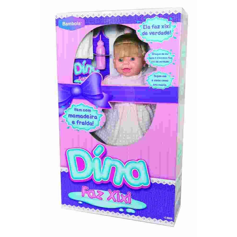 Boneca Dina Loira Faz Xixi 403 Bambola
