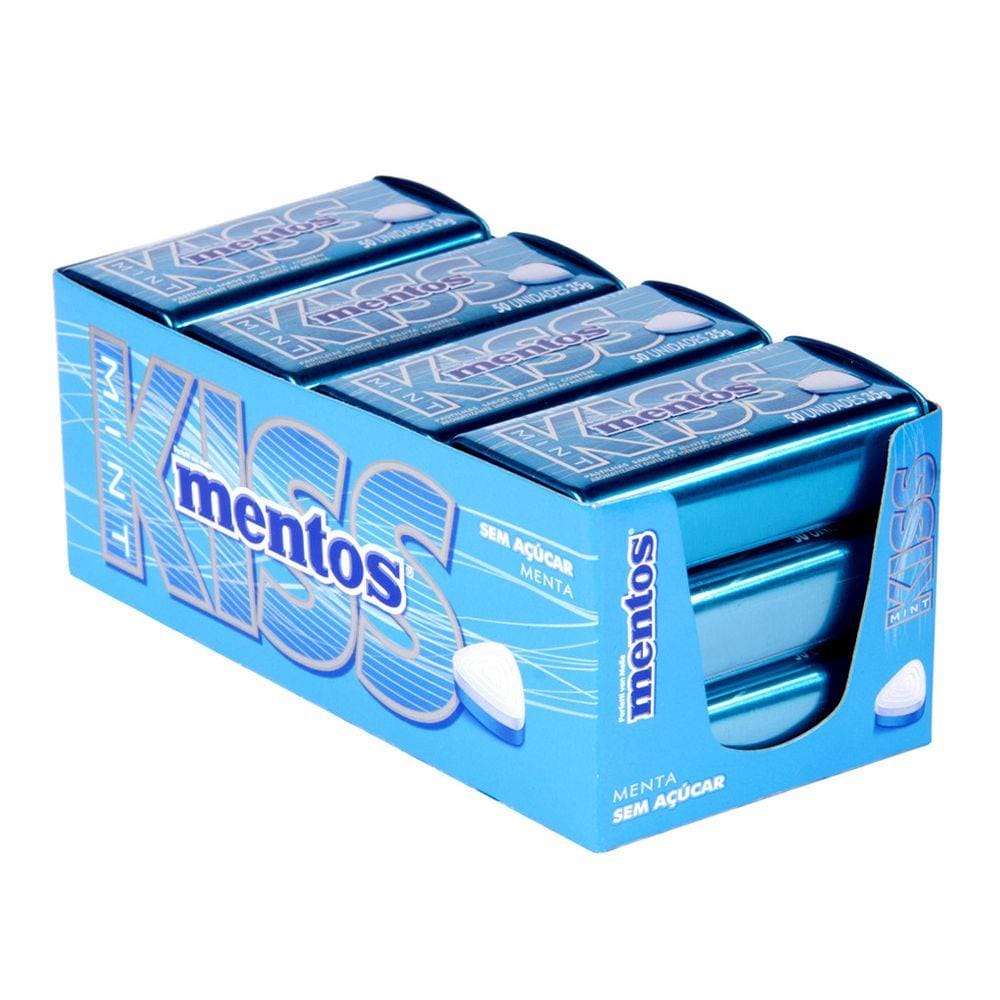 Pastilha Mentos Kiss Mint com 12 - Perfetti