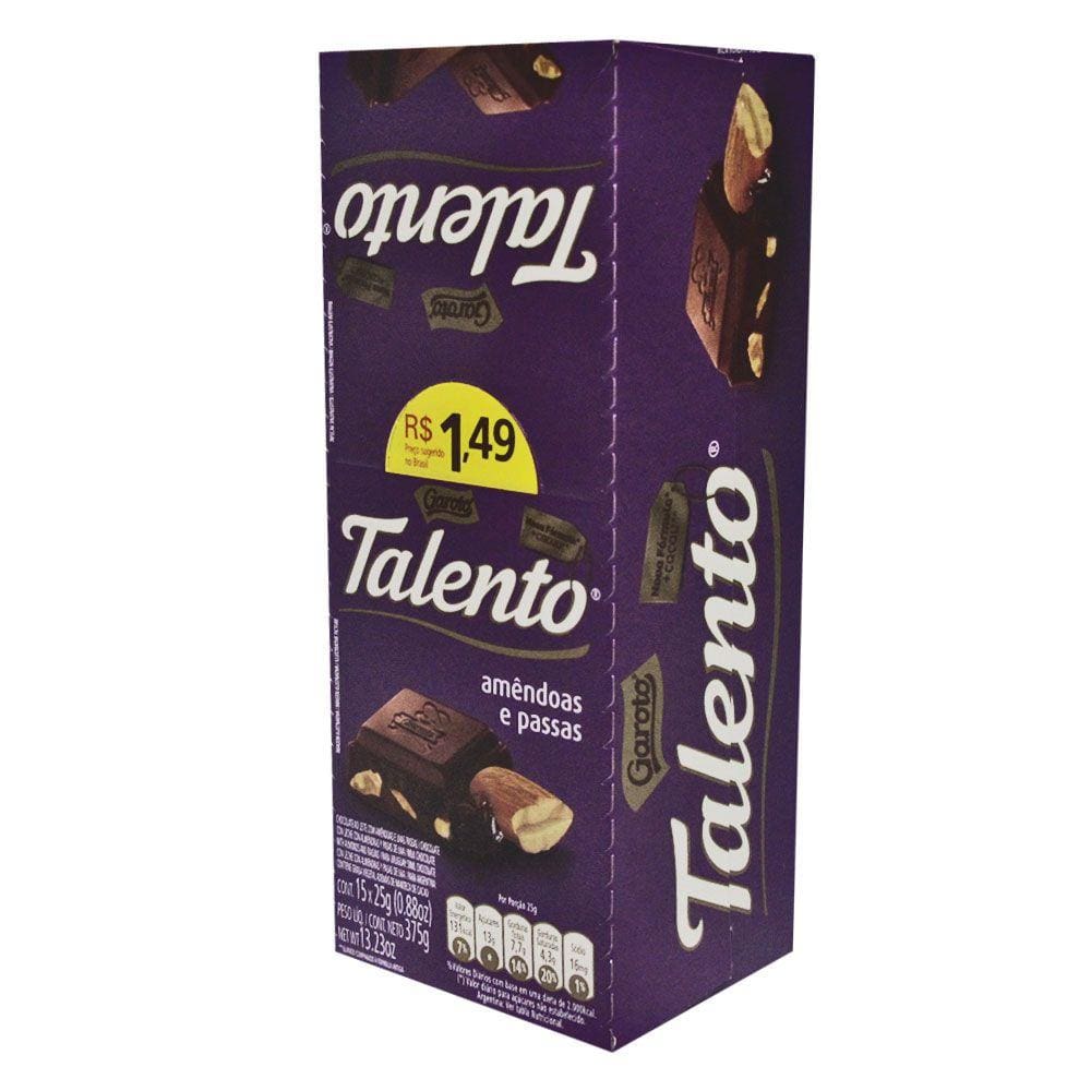 Chocolate Mini Talento Roxo Amêndoas 15X25g - Garoto