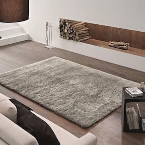 Tapete Apolo Cinza Prata textil Retangular 200x250cm Cinza