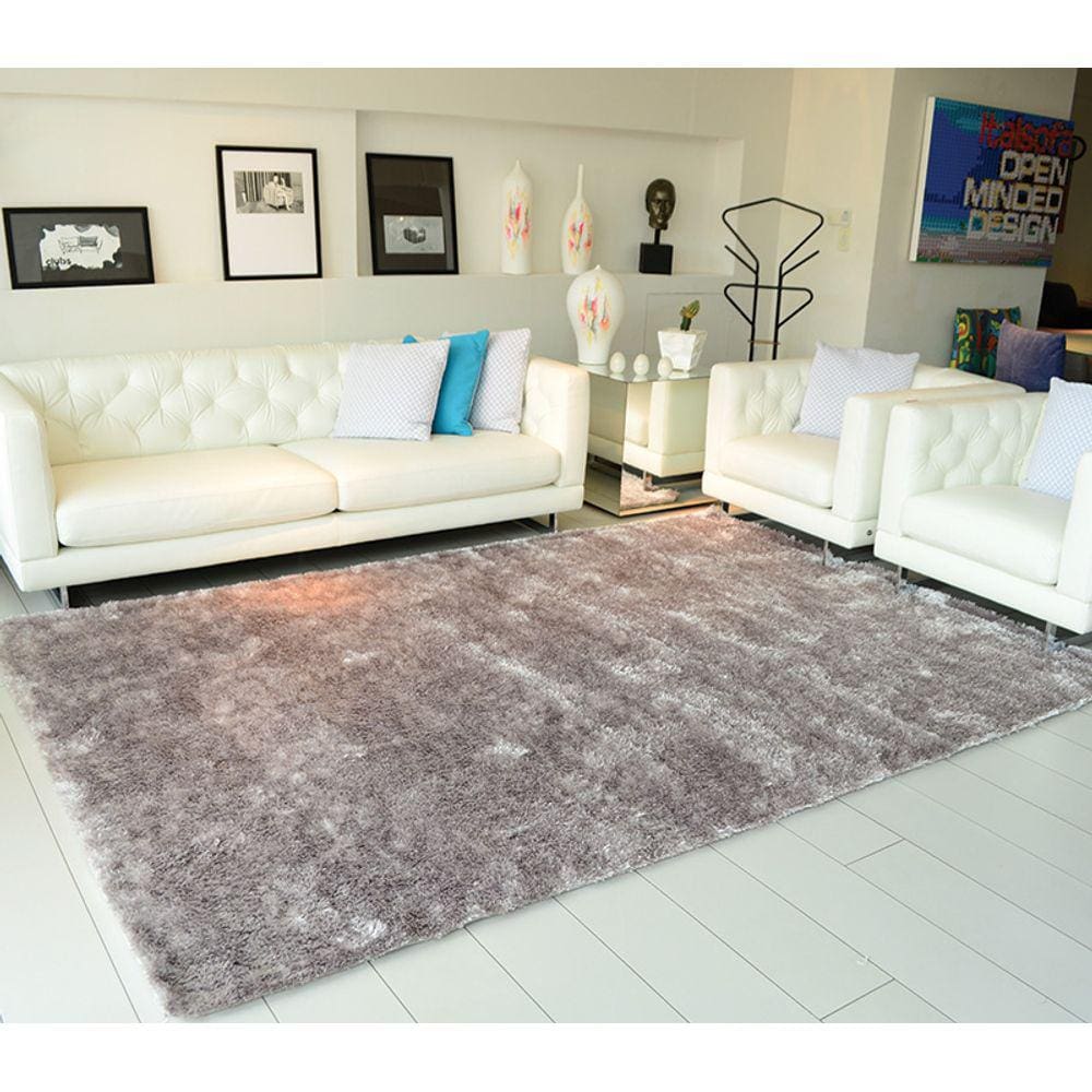 Tapete Felpudo Apolo Soft Casa Dona Cinza 100x150cm