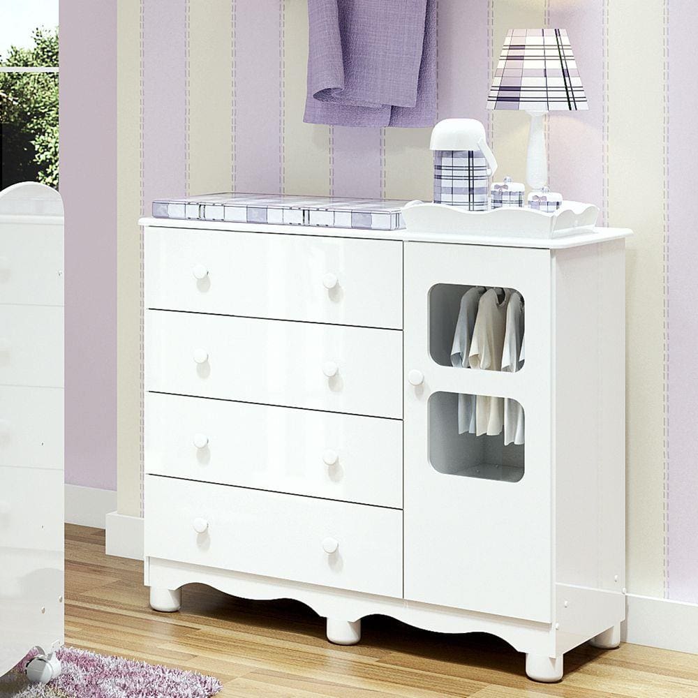 Cômoda com Porta Uli Móveis Peroba Branco