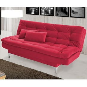 Sofá Cama Pratic Império Estofados Vermelho