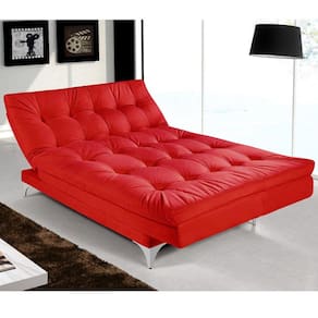 Sofá Cama Versátil Império Estofados Vermelho