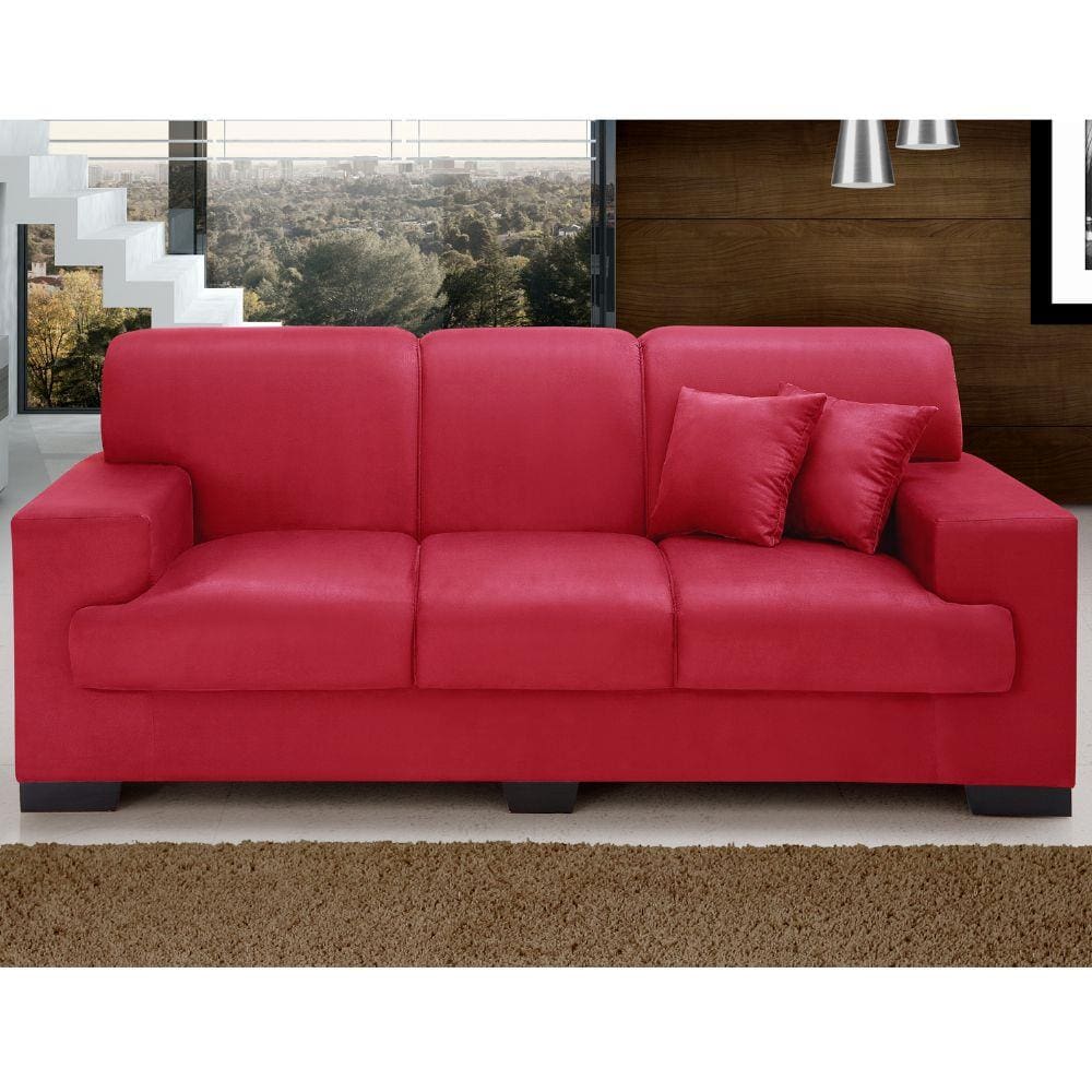 Sofá 3 Lugares Manuela Império Estofados Vermelho