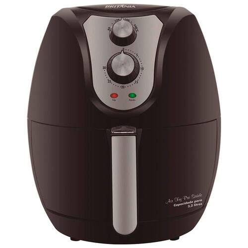 imagem-Fritadeira Elétrica Sem Óleo Britânia Air Fryer Pro Saúde 4,4L - Preta - 220v