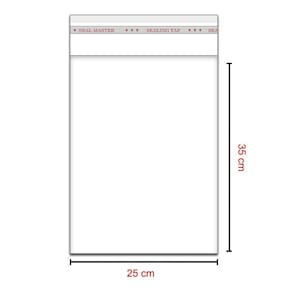 100 Saquinhos 25 x 35 cm Autocolante Transparente Item