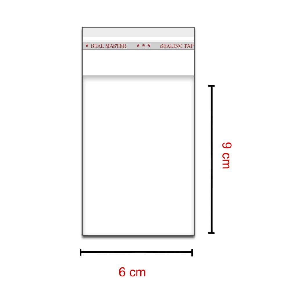 100 Saquinhos 6 x 9 cm Autocolante Transparente Item