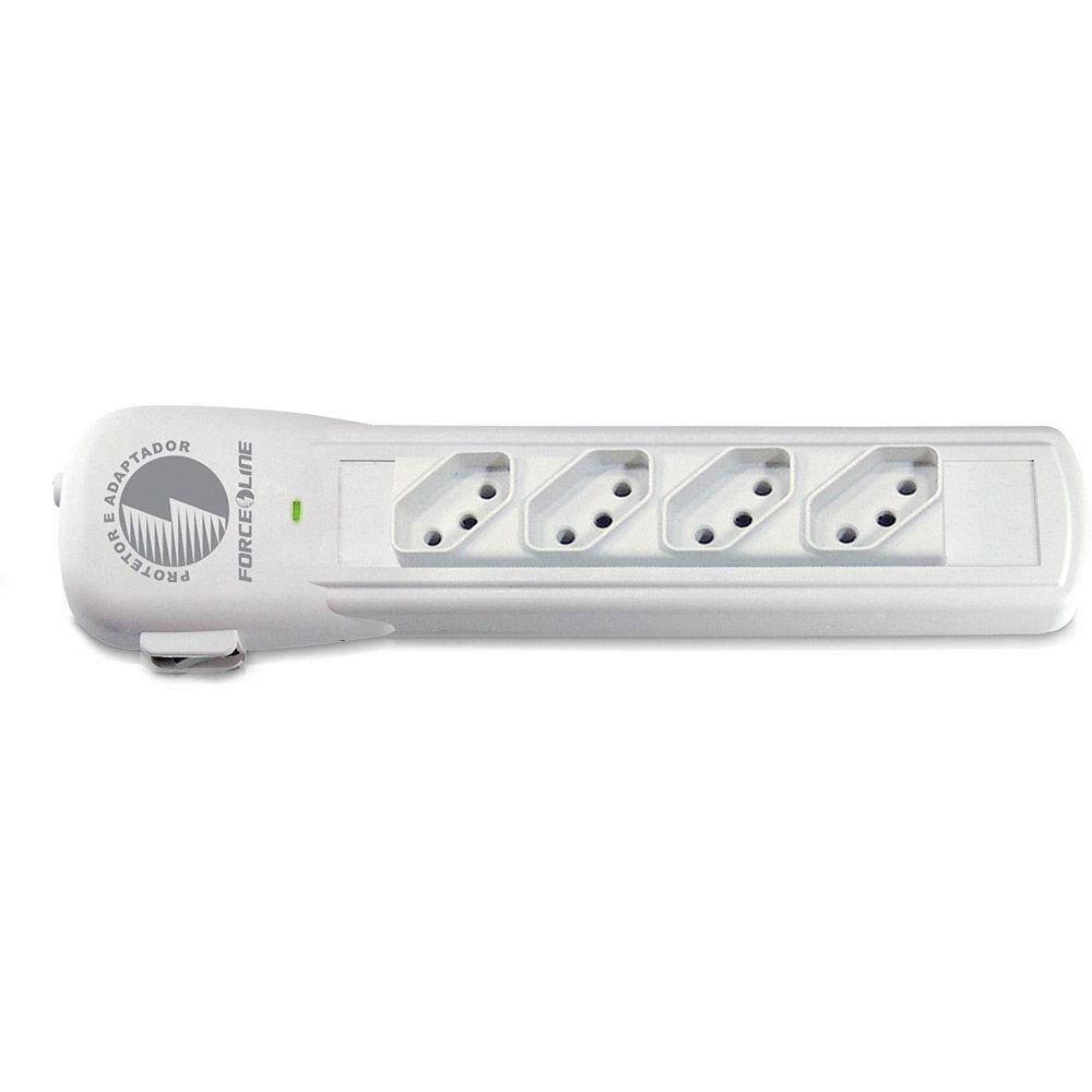 Protetor e Adaptador de Plástico para 4 Tomadas, , Cinza 7200 - Force Line