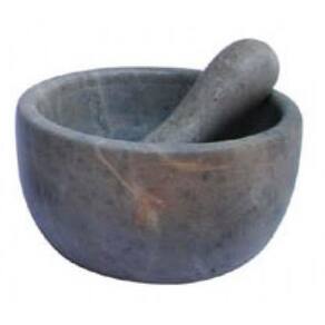 Pilão Para Temperos Em Pedra Sabão Redondo 9 x 6Cm