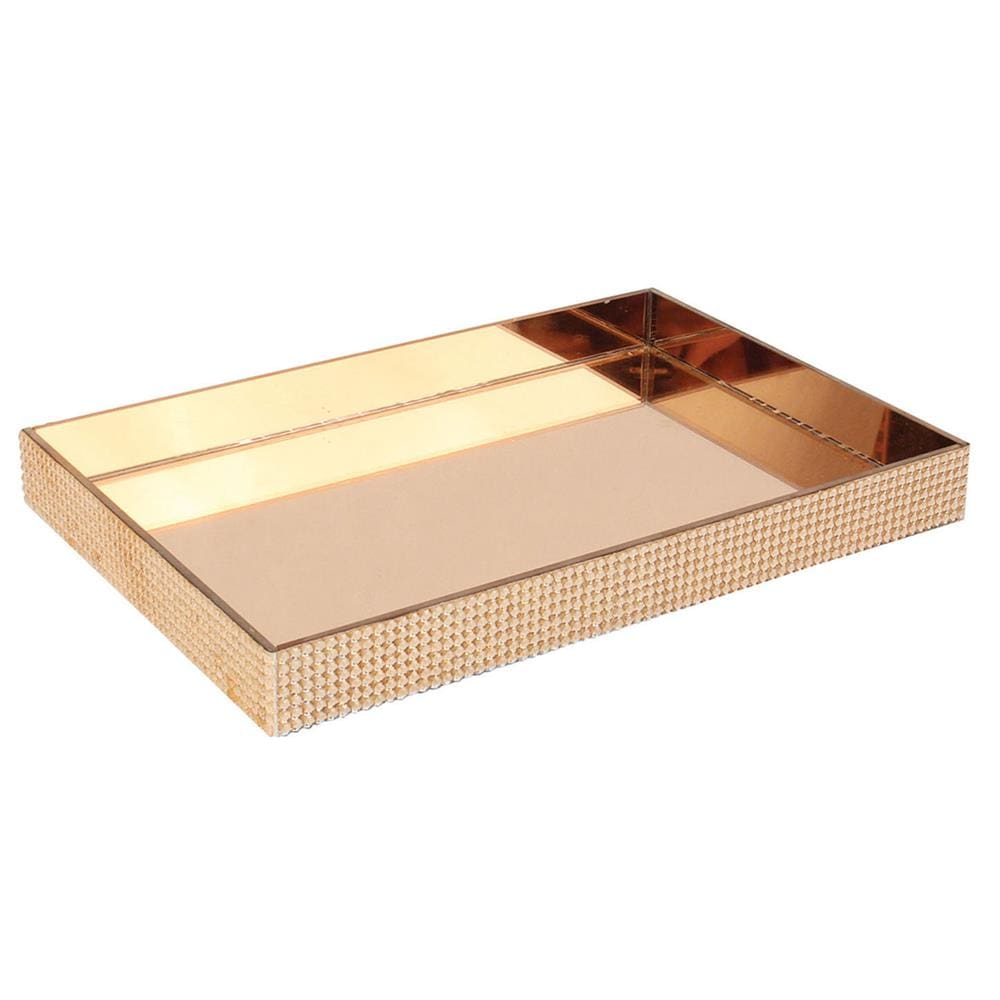 Bandeja Retangular Decorativa BTC em Vidro Espelhado 3,3 x 30 x 20 cm - Bronze