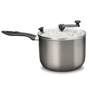 Pipoqueira com Tampa de Vidro MTA 4,8 Litros Antiaderente com Saídas de Vapor ? Grafite