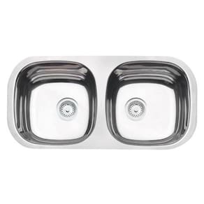 Cuba Dupla Aço Inox Polido 72 x 34cm com Válvula - Perfecta - Tramontina