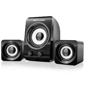 Kit Caixas de Som Multilaser PC Notebook 14W RMS Preto 3 Peças SP172