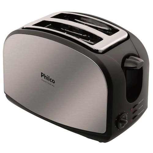 imagem-Torradeira French Toast Philco com 8 Níveis de Tostagem - Inox/Preto - 110v