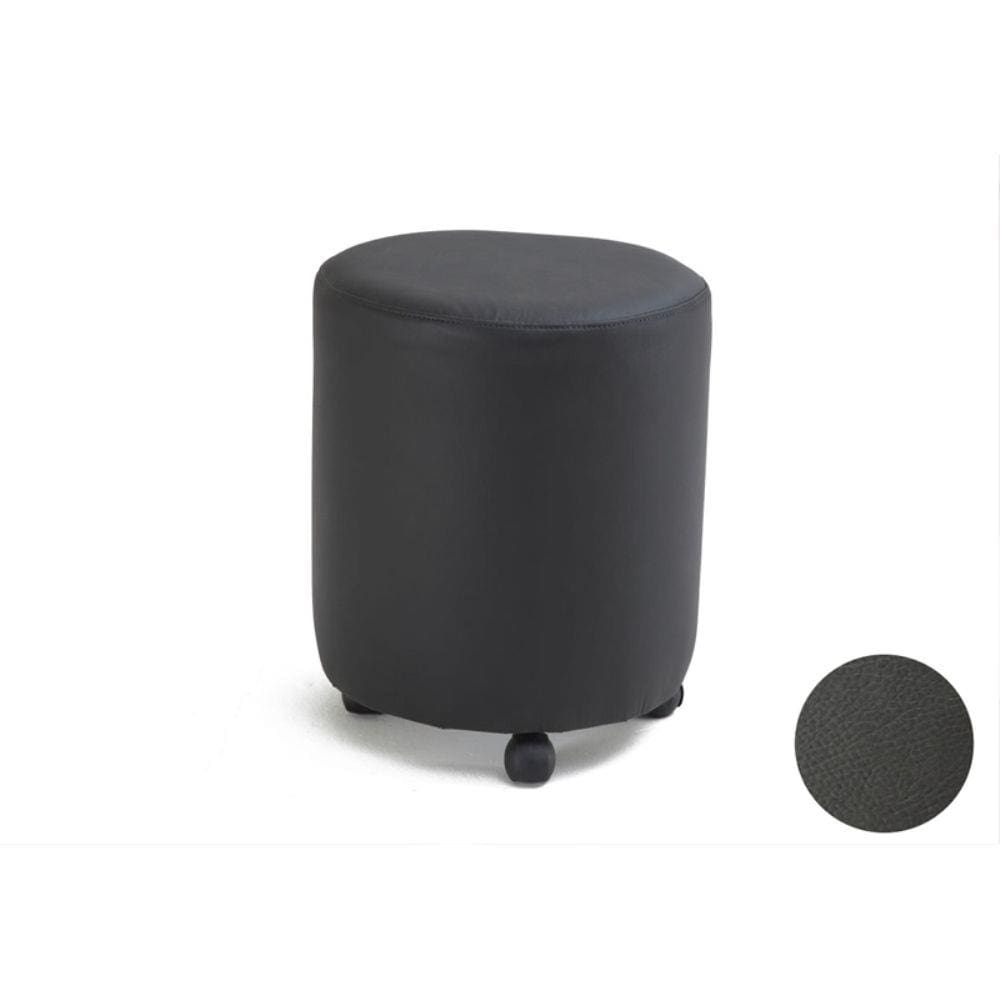 Puff Decorativo Cilindro com Rodízios Corano Preto C - 05 - Domi