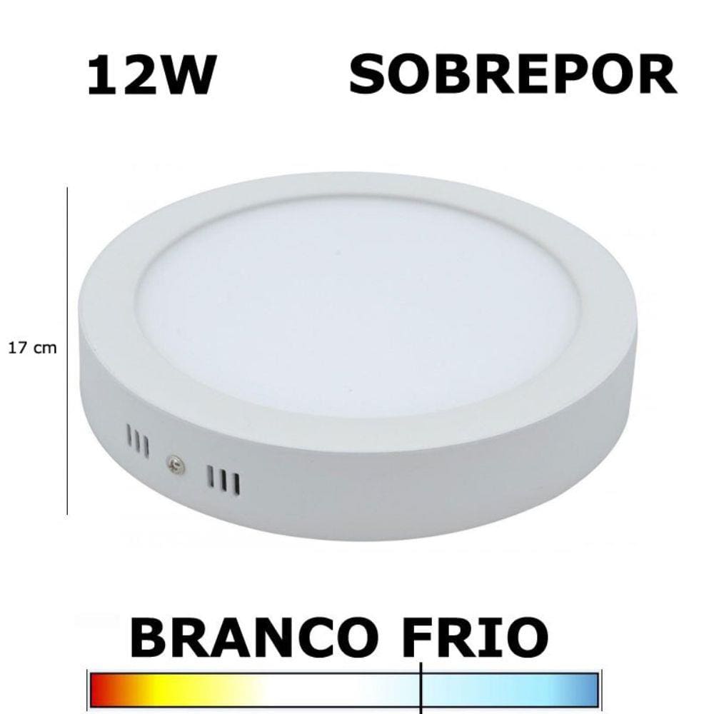 Painel Plafon Led 12W 17Cm Sobrepor Redondo 6000K Evoled