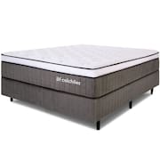 Cama Box com Colchão Casal Molas Ensacadas Espuma D33 e Pillow de Visco Power Sleep 138x188cm - BF Colchões
