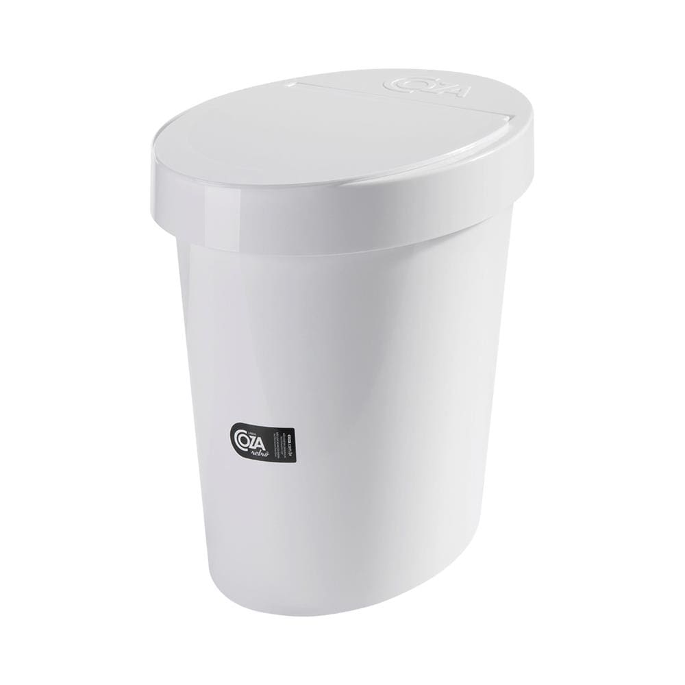 Lixeira Oval Coza Retro Branco - 5L