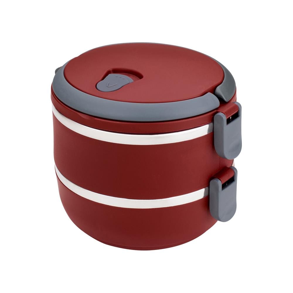 Marmita Euro Home Lunch Box em Plástico e Aço Inox - Vermelha