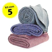 Cobertor Casal com 5 peças 160x190cm Corta Febre Popular Doação Bf