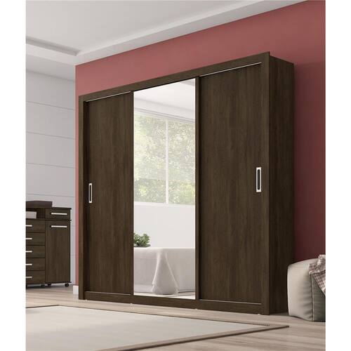 imagem-Guarda-Roupa Casal Demóbile Residence com 3 Portas e 2 Gavetas - Ébano Touch Fosco
