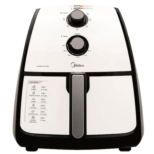 imagem-Fritadeira Sem Óleo Midea Liva 4 Litros – Branco/Preto - 220V