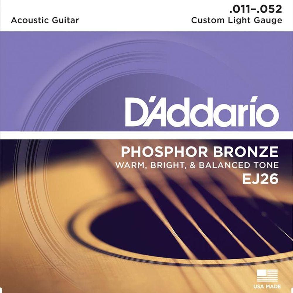 Encordoamento para Violão Aço D`Addario EJ26 011 Phosphor Bronze