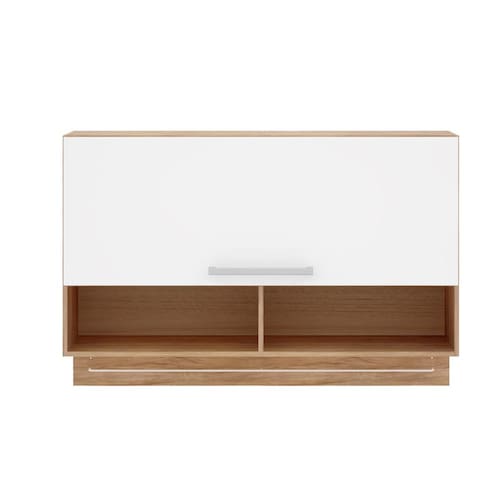 Armário Basculante Bartira Topázio com 1 Porta, 4 Prateleiras e 2 Nichos - 120cm de largura - Damasco / Branco é ruim? Armário Basculante Bartira Topázio com 1 Porta, 4 Prateleiras e 2 Nichos - 120cm de largura - Damasco / Branco é boa?